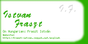 istvan fraszt business card